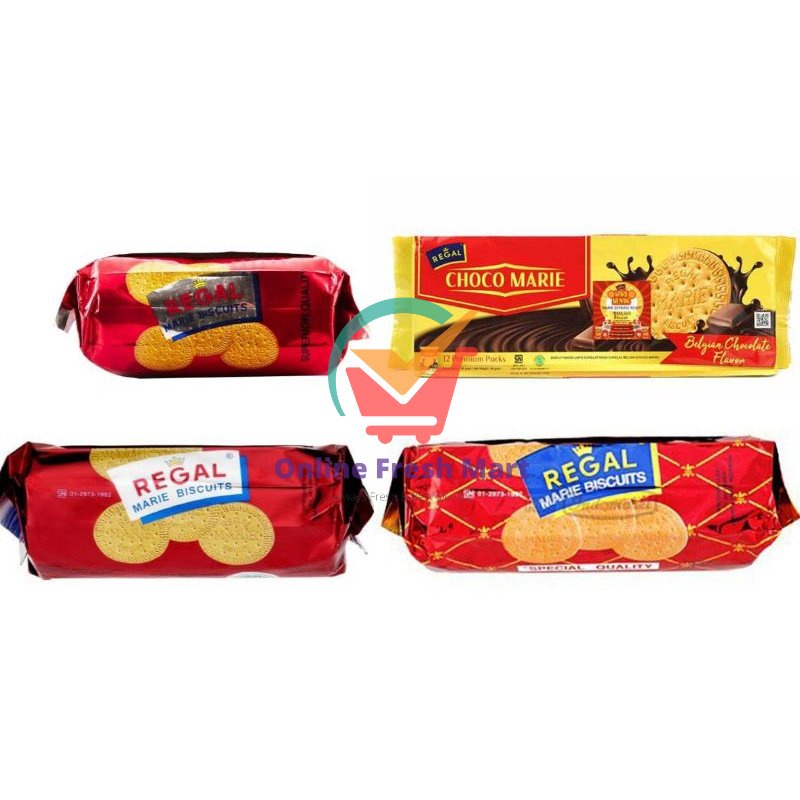 

REGAL Marie Aneka Biscuits Original dan Special grade choco belgian - Online Fresh Mart Denpasar