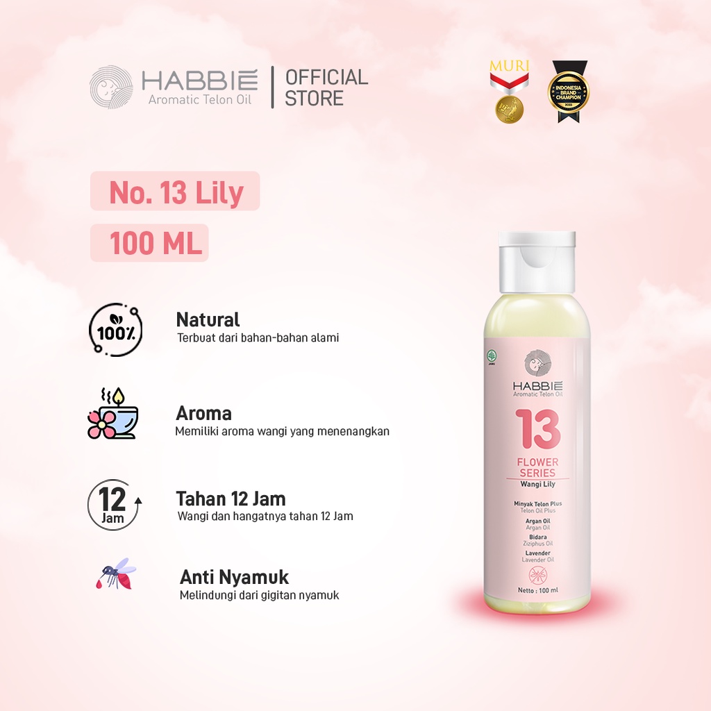 Habbie Minyak Telon Aromatic 100ml / minyak telon habbie (Flower Series - Wangi BUNGA)