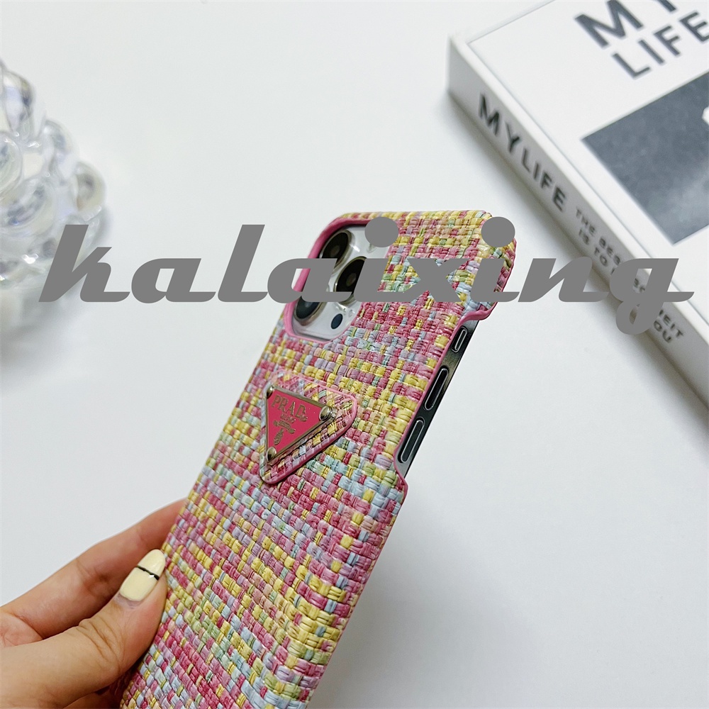 Casing Soft Phone Tekstur Warna-Warni Untuk iPhone 14 Pro Max 13 Pro Max 12 Pro Max11 Casing Soft Prada 3D