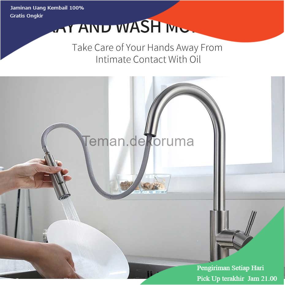 TD - DPR FACAZ Keran Wastafel Sensor Sentuh Pull Out Sink Faucet 360 Rotation - FAC36