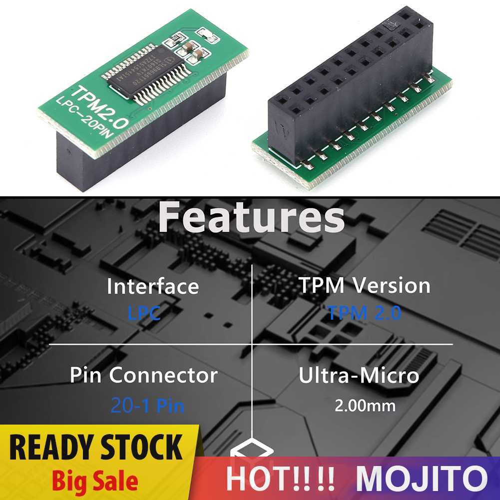 Tpm 2.0 Modul Keamanan Enkripsi Kartu Motherboard LPC-20PIN Untuk ASUS GIGABYTE