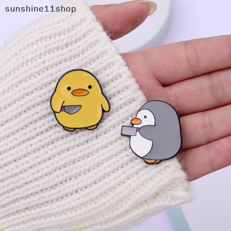 Sho Cutie Killer Enamel Pin Cewek Pinguin Kecil Belati Bros Kerah Lencana Kartun Hewan Menyenangkan Perhiasan Hadiah Untuk Teman Anak N