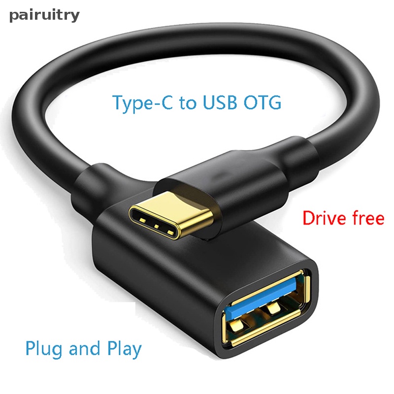 Prt Adaptor USB C Ke USB Kualitas Tinggi Tipe C OTG Kabel Ekstensi USB C Male To USB 2.0 A Female Cable Adapter Untuk Pembaca Kartu Telepon PRT