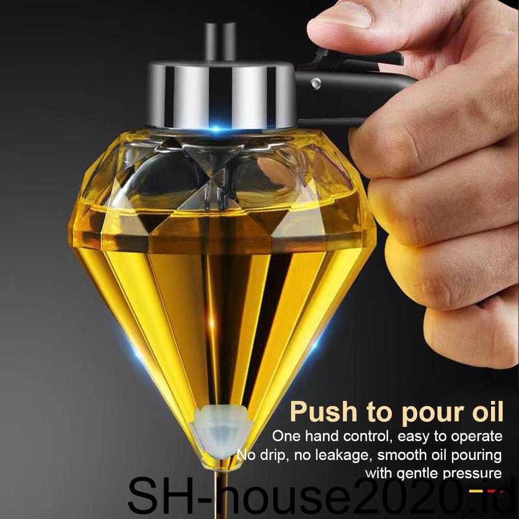 Botol Minyak Bumbu Transparan Rumah Tangga Memasak 200ml Dispenser Jar Sirup Cuka Wadah Non-slip Aksesori Dapur