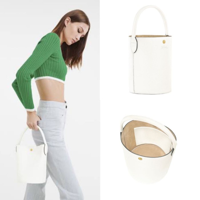 LONGCHAMP EPURE BUCKET BAG S - white