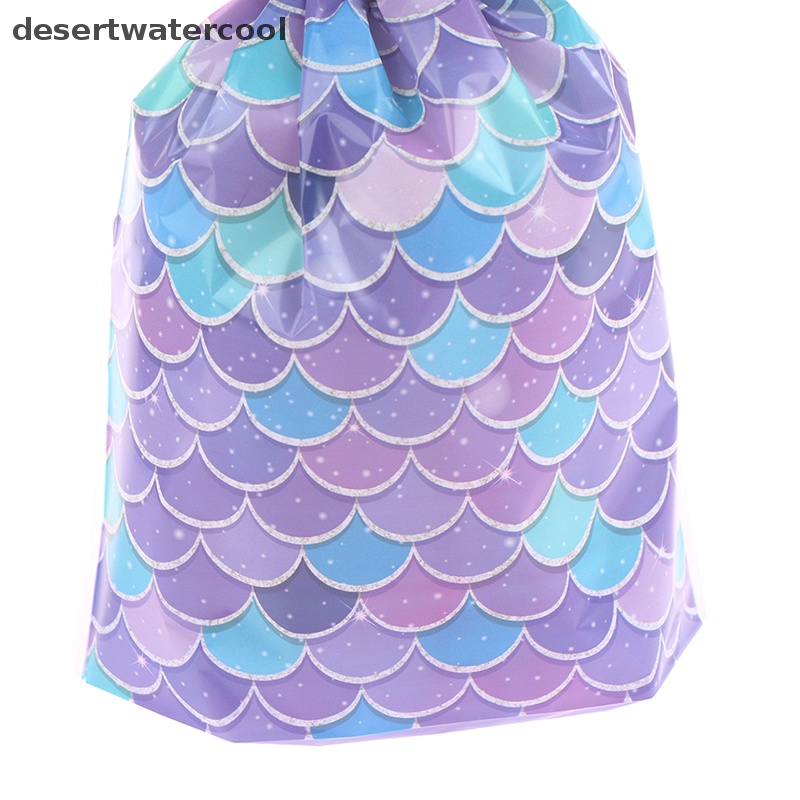 Deid 25Pcs Mermaid Party Gift Bag Permen Biskuit Packing Bag Mermaid Tail Traktir Bags Martijn