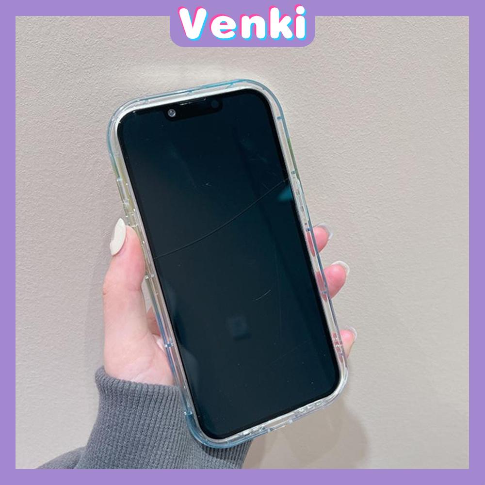 VENKI - Untuk iPhone 11 iPhone Case Laser Reflektif Bening Phone Case TPU Soft Shockproof Airbag Case Cute Gradient Puppy Kompatibel dengan iPhone 14 13 Pro max 12 Pro 7Plus 8Plus