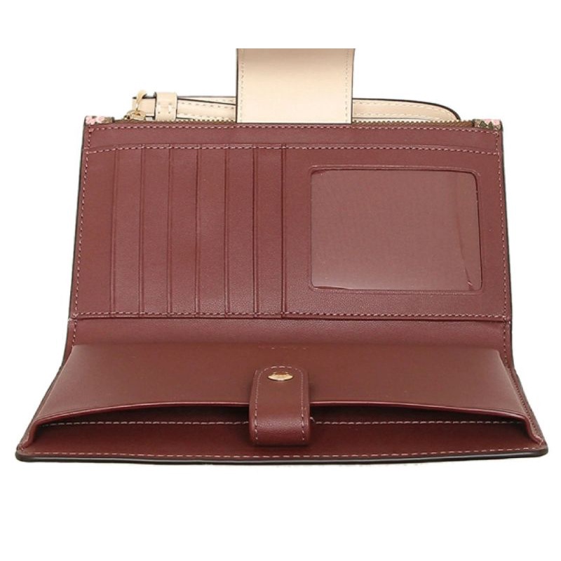 Coach Tech Phone Wallet Signature With Evergreen Floral (C3722)