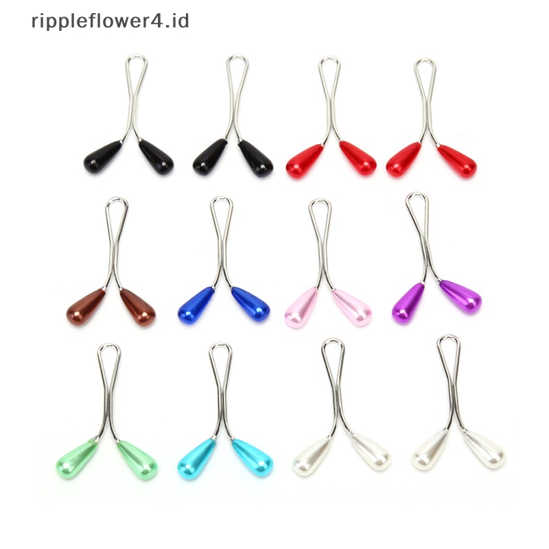 {rippleflower4.id} 12pcs Muslim Hijab Mutiara Syal Klip Pin Bros Jilbab Gesper Wanita Perhiasan~