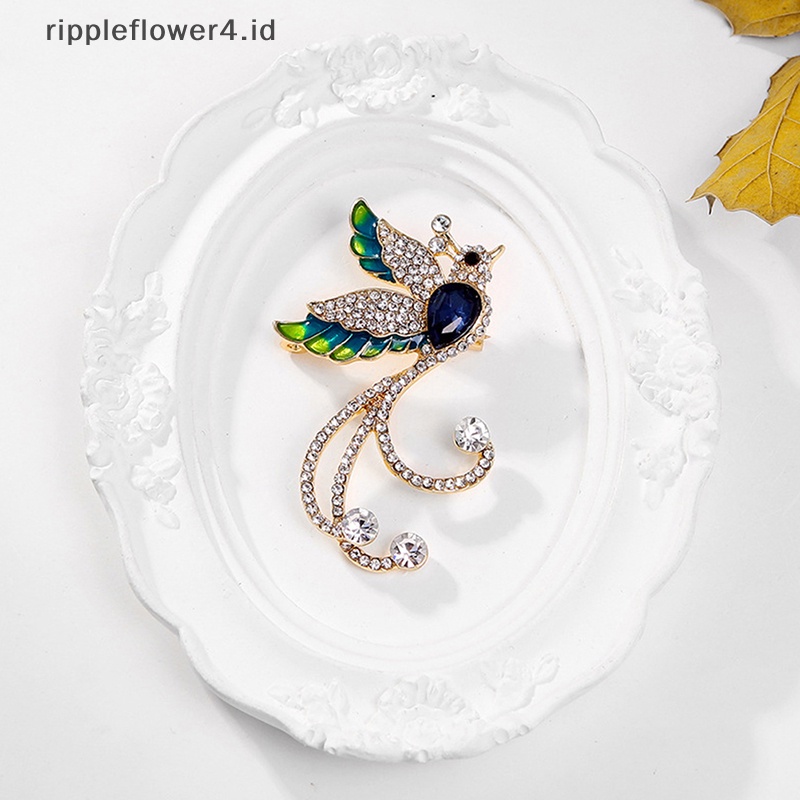 {rippleflower4.id} Fashion Berlian Imitasi Phoenix Burung Bros Untuk Wanita Syal Pakaian Brooch Pin Pesta Pernikahan Perhiasan Aksesoris Hadiah~