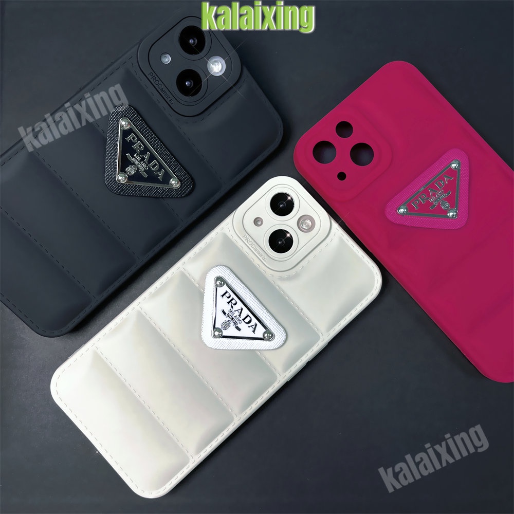 Casing 3D Prada Untuk iPhone 14 Pro Max 13 12 11 Pro Xs Max Xr X Xs 7Plus 8 Plus 7/8 Casis Down Bentuk Jaket Penutup Belakang