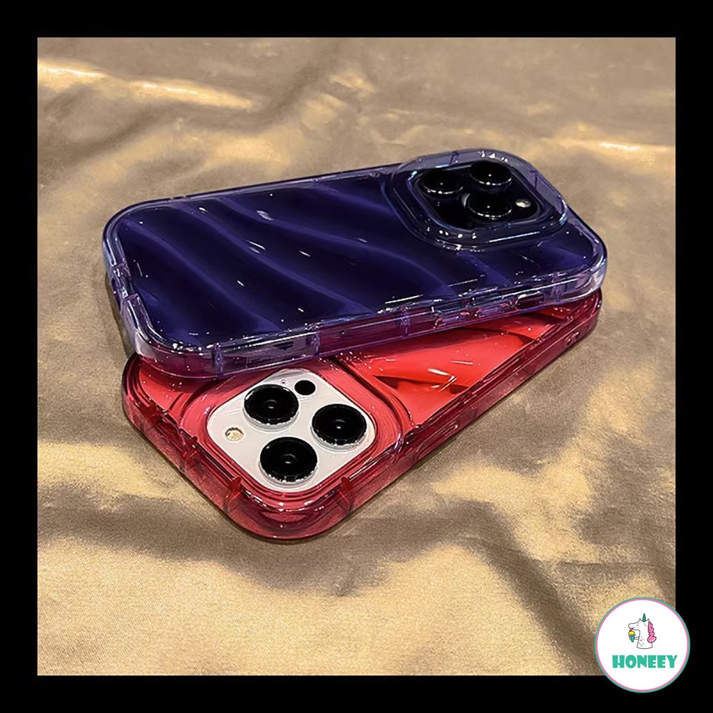 Casing Motif Gelombang Transparan Untuk iPhone 14 Pro Max13 12 11 Pro Max X XR XS Max7 8 Plus Soft Cover Tahan Guncangan Anti Jatuh