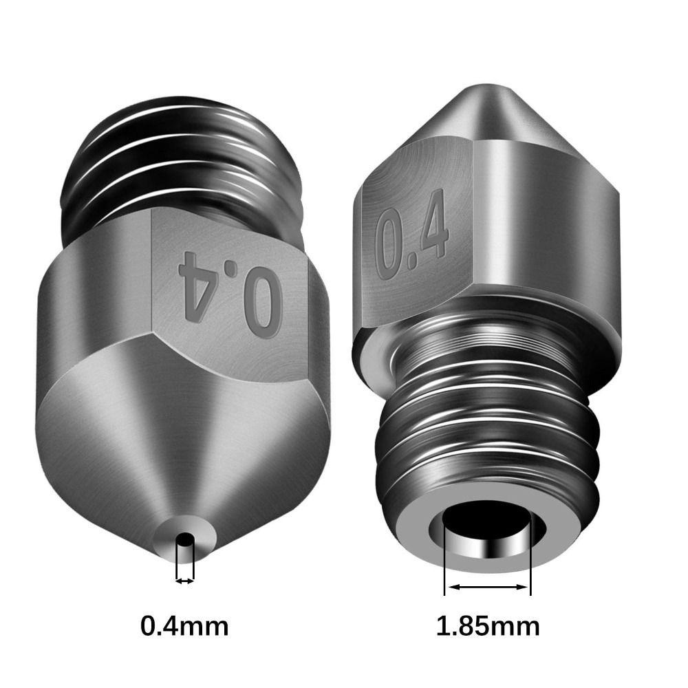 Populer 5pcs Hardened Steel Nozzle Baru Berkualitas Tinggi Tahan Lama 0.4mm MK8 Extruder Nozel Untuk Ender3/ Ender3 pro