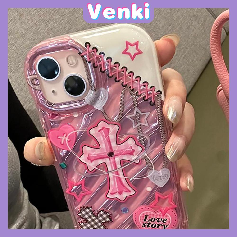 VENKI - Untuk iPhone 11 iPhone Case Laser Reflektif Transparan Ponsel Case TPU Lembut Shockproof Airbag Sederhana Trendi Keren Kompatibel dengan iPhone 14 13 Pro max 12 Pro Max XR XR 7 8