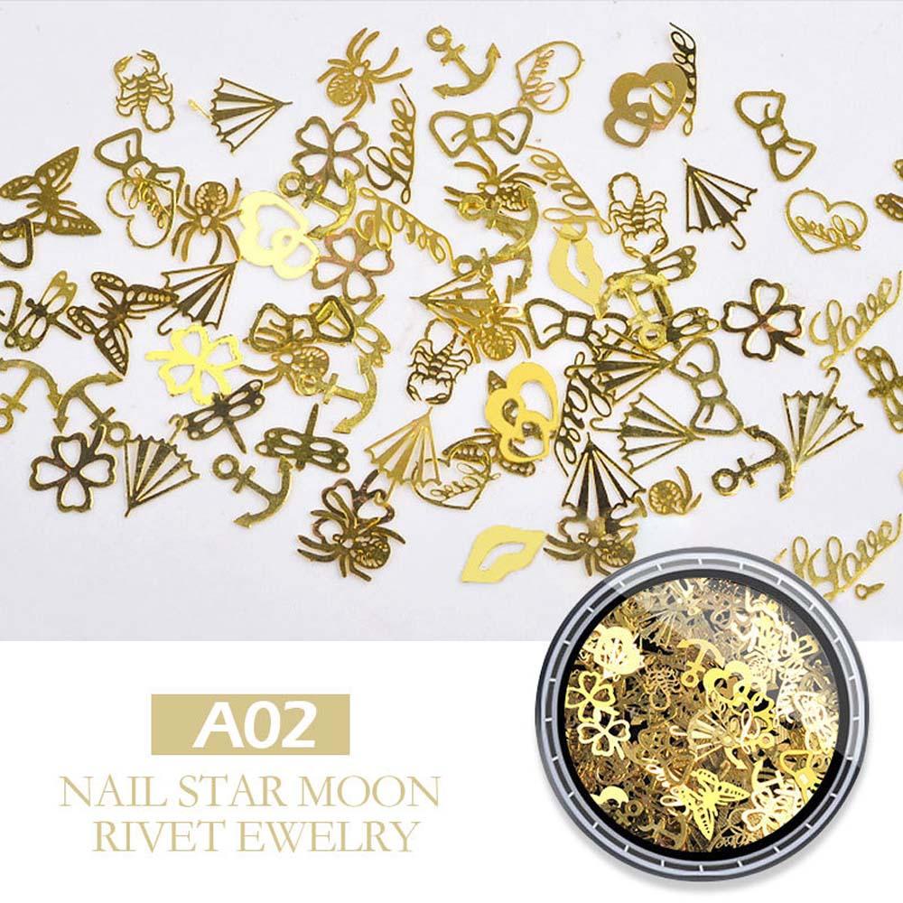Agustin 3D Dekorasi Kuku Jepang Ukuran Campur Bintang Manikur Aksesoris Rivet Nail Rhinestone Nail Jewelry
