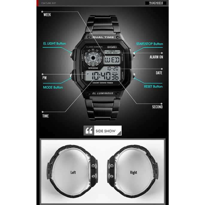 SKMEI Jam Tangan Digital Pria Waterproof 50 m- 1335