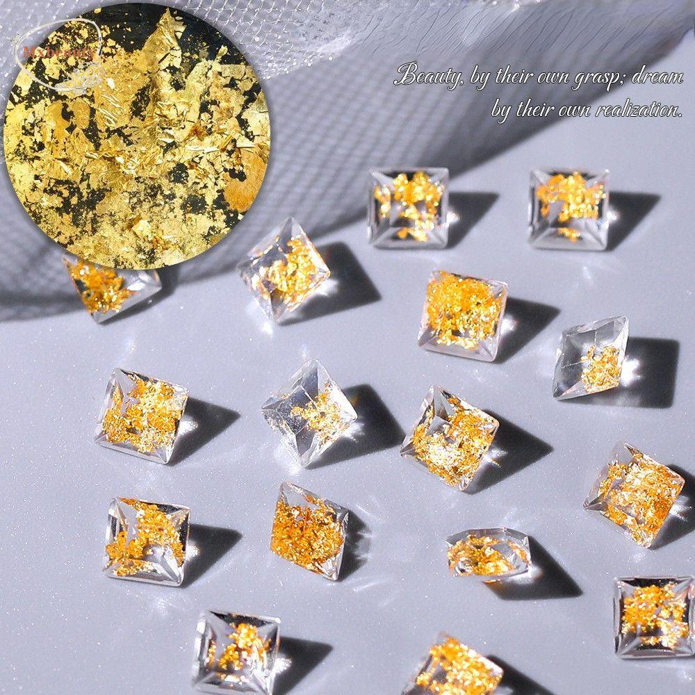 Mxbeauty Dekorasi Nail Art Mini Resin DIY Bahan Stereo Foil Emas Kuku Kecantikan Manicure Tools Hiasan Kuku