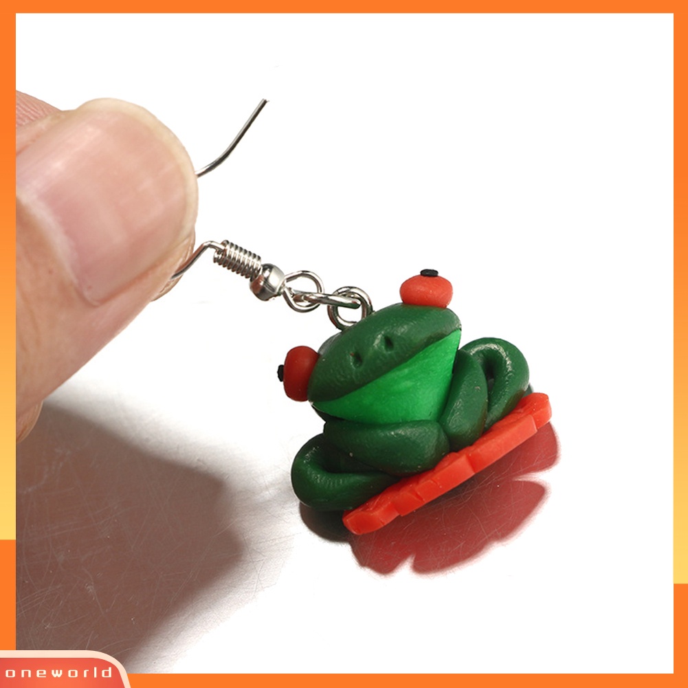 [WOD] Lucu Wanita 3D Kartun Hewan Polymer Clay Pendant Hook Anting Perhiasan Hadiah