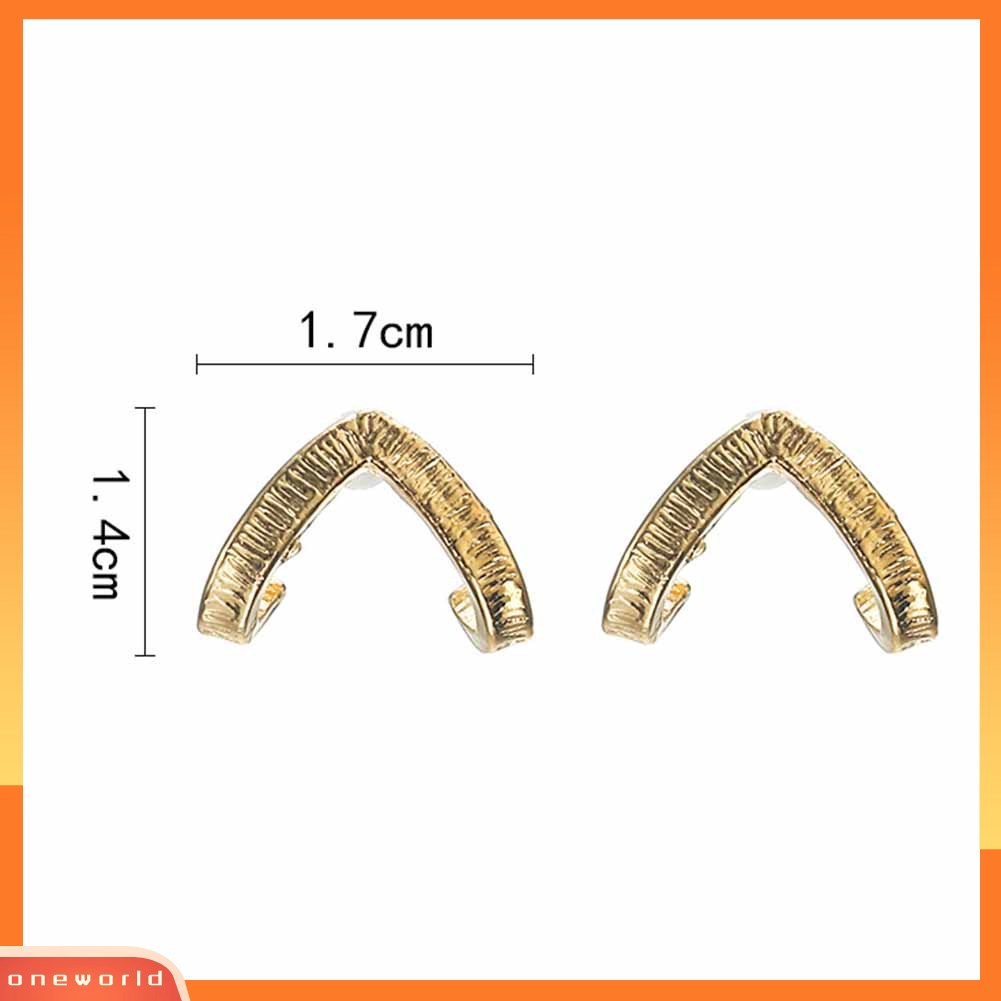 [WOD] Wanita V Shaped Ear Studs Anting Minimalis Pesta Perhiasan Hadiah Ulang Tahun