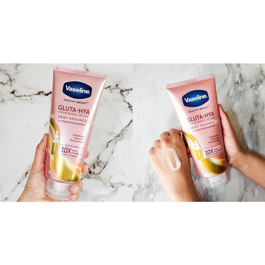 Vaseline Healthy Bright​ Gluta-Hya Serum Burst Lotion 200 ML 330 ML - Dewy Radiance (Pink)