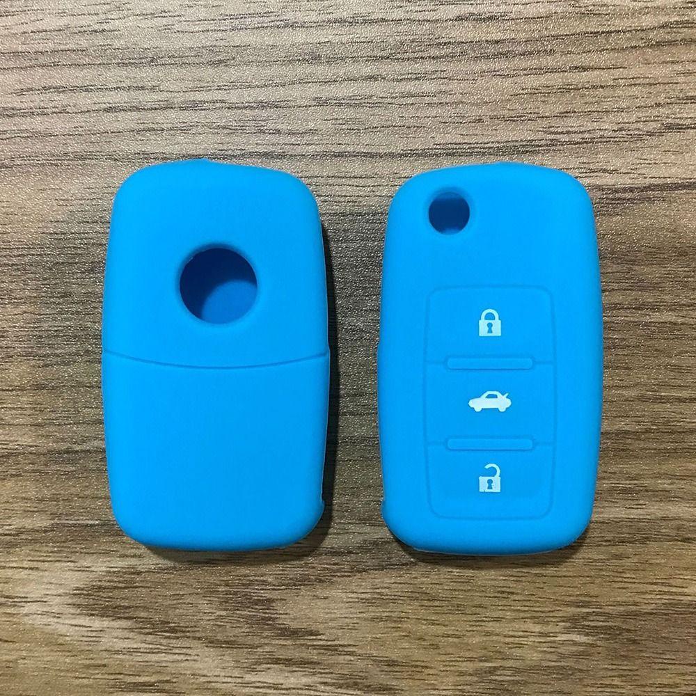 Populer 3pcs Case Kunci Remote Mobil Silikon Suku Cadang Pengganti Mobil Key Cover Remote Key Case Untuk Untuk VW Golf Jetta Bora Polo Passat