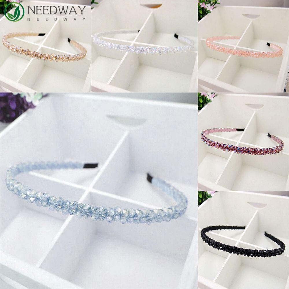 Needway Wanita Kristal Logam Hairband Bling Headband Hairwear Aksesoris Hair Band Perhiasan Pernikahan 6warna Hadiah Gadis Lady Kepala Rantai