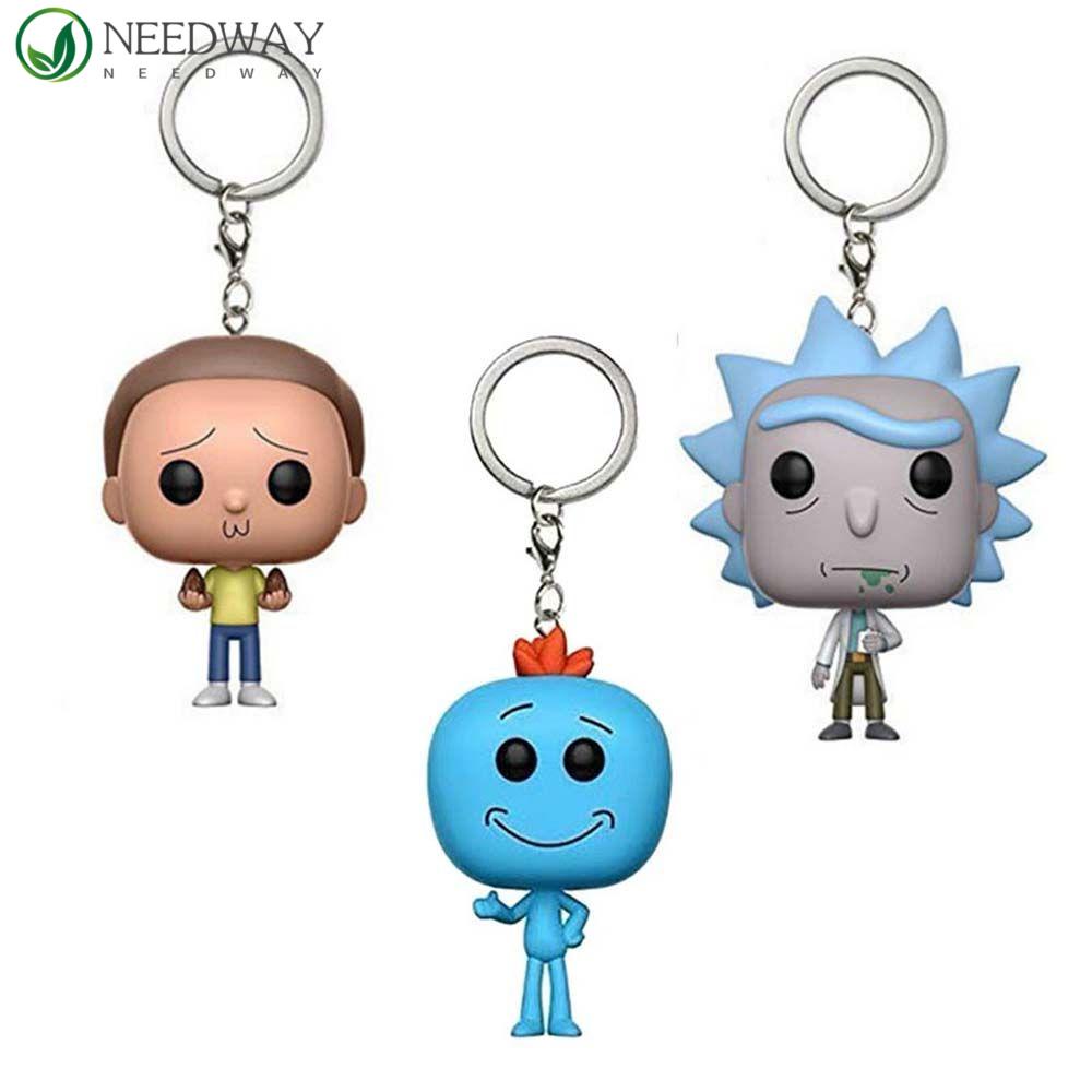 Needway Rick And Morty Collection Hadiah Anak 5 cm Animasi Peripheral Morty Action Figure Liontin Perhiasan Gantungan Kunci