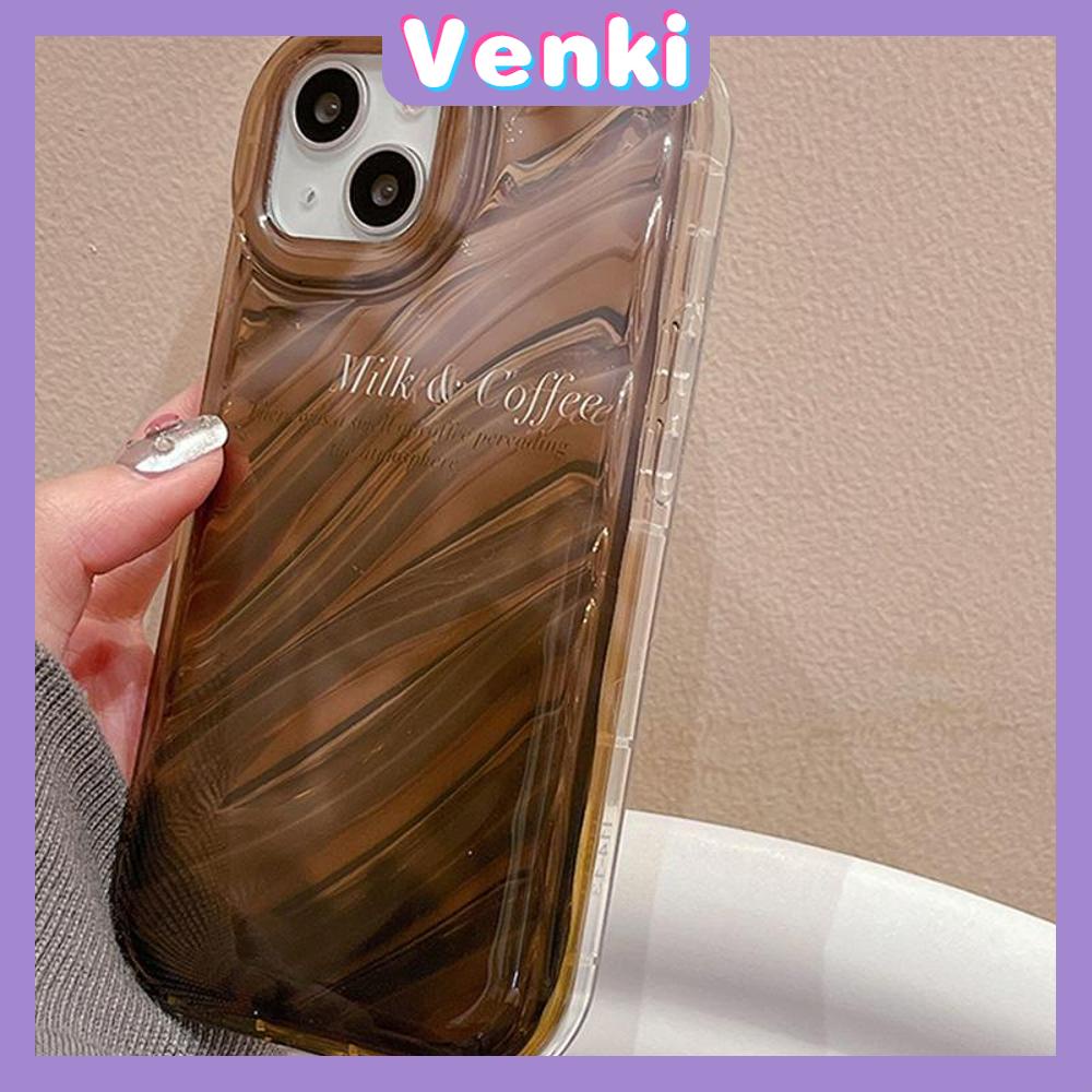 VENKI - iPhone Case untuk iPhone 11 Laser Reflektif Bening Phone Case TPU Soft Shockproof Airbag Case Coklat Sederhana Kompatibel dengan iPhone 14 13 Pro Max 12 Pro Max XR XR 7Plus 8Plus