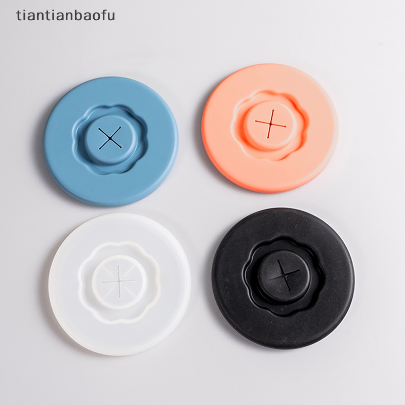 [tiantianbaofu] All-matching Silicone Cup Lid Glass Drink Cover Tahan Panas Dengan Lubang Sedotan Aksesoris Botol Tahan Lama Fleksibel Dicuci Butik