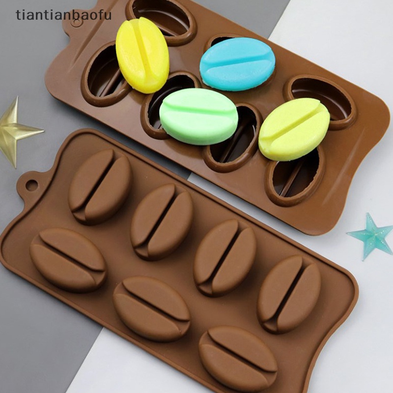 [tiantianbaofu] Cetakan Coklat Silikon Biji Kopi 7rongga Montok Baking Kue Decorag Mould Butik