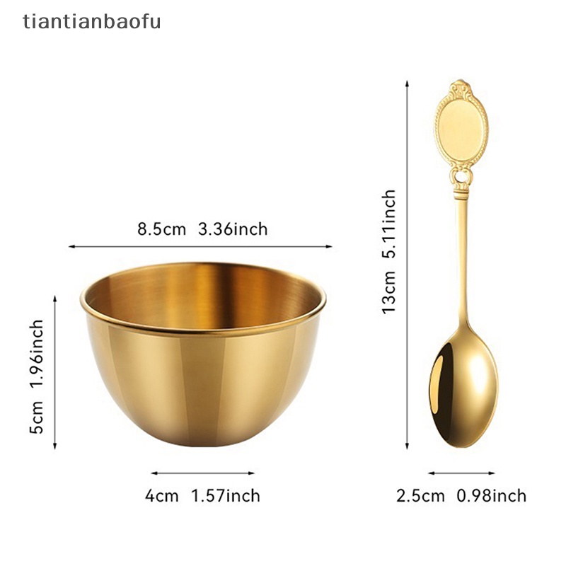 [tiantianbaofu] Stainless Steel Deepen Seasoning Bowl Spoon Food Sauce Dipping Bowl Untuk Butik Dapur