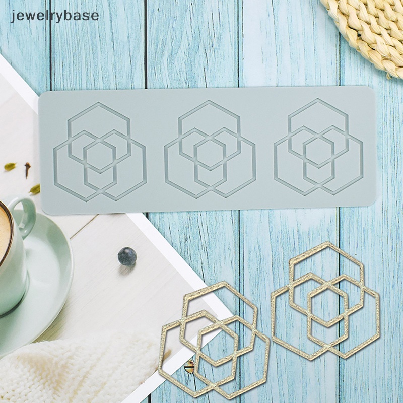 [jewelrybase] 1pc Pola Geometri Kreatif Silikon Kue Renda Cetakan Kue Decorag Alat Butik