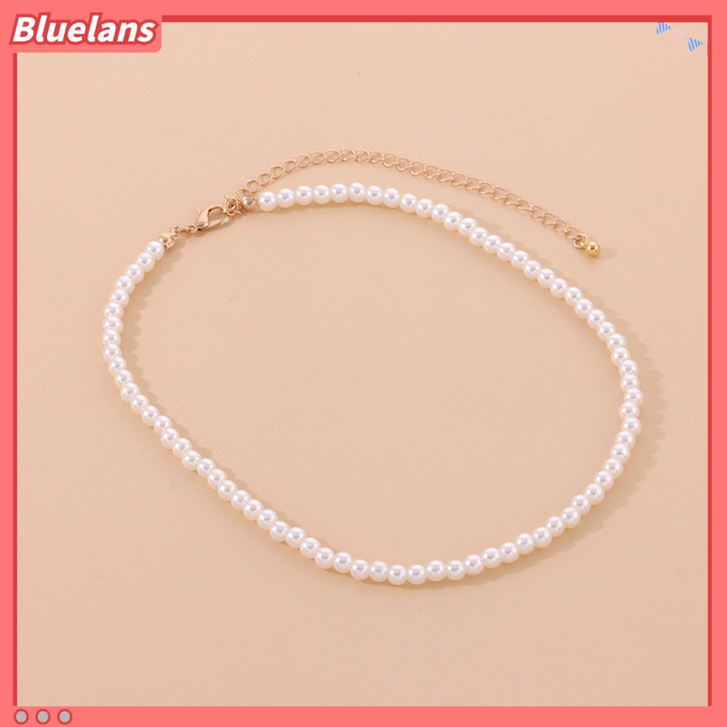 [BLS] Choker Kalung Royal Permukaan Halus Indah Imitasi Mutiara Simetris Kalung Pengantin Perhiasan Pernikahan