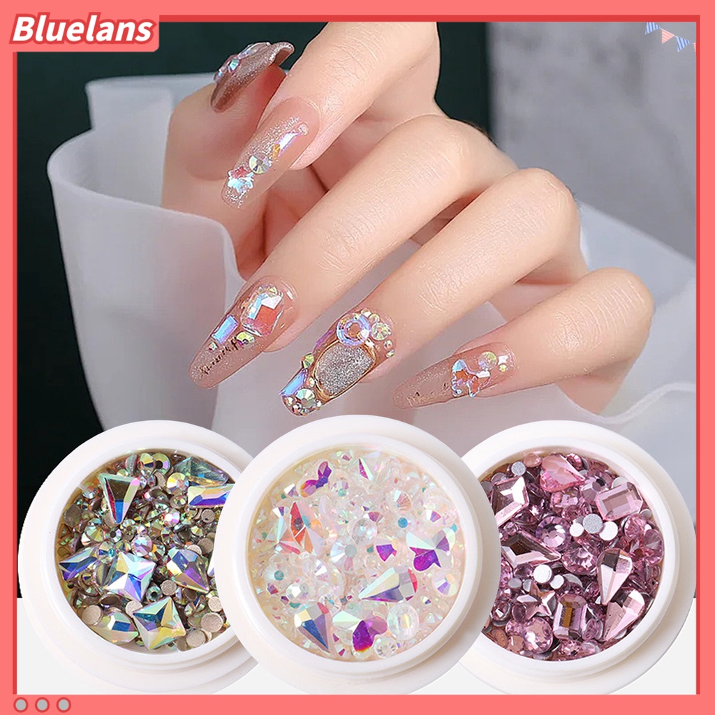 [BLM] Dekorasi Kuku Indah DIY Kubus Nail Art Berlian Imitasi Ringan Untuk Wanita