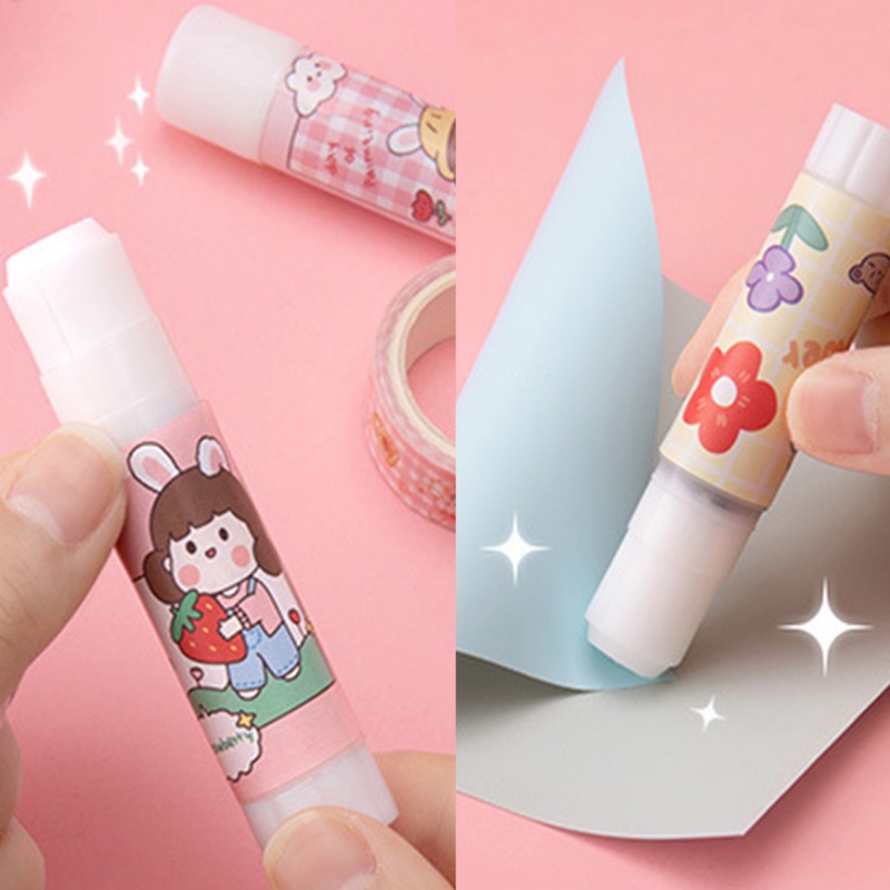 Portable Lucu Kartun High Viscosity Solid Glue Stick/Lem Padat Mini Sealing Tidak Beracun Untuk File Kertas/Alat Tulis PVA Secret Adhesive