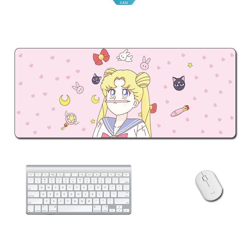 Mouse Pad Gamer Pink Sailor Moon Kawaii Aksesoris Meja Laptop Gaming Deskmat Keyboard Mat Alas Mousepad Anime [ZK]