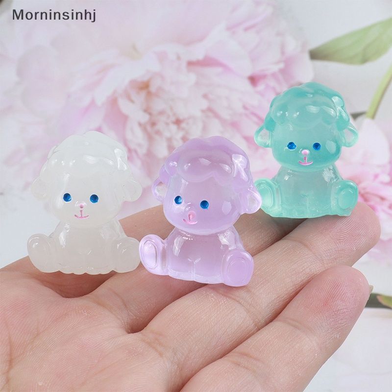 Mornin 5 Pcs Miniatur Lucu Bercahaya Singa Anjing Resin Cabochons Scrapbooking Telepon Gantungan Kunci Dekorasi DIY Kerajinan Aksesoris Rumah Boneka id