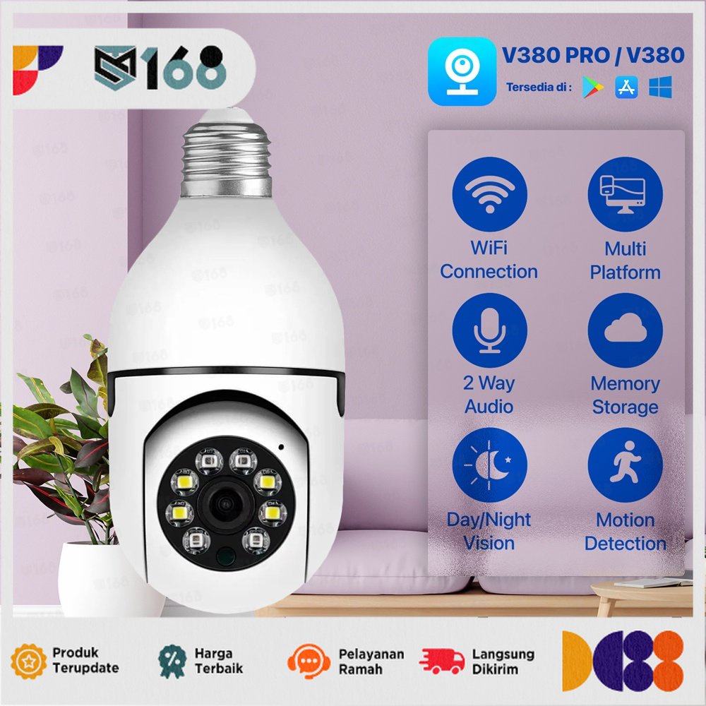 IP CCTV Wifi 360 derajat 1080P 3MP Lampu Kamera CCTV 3D YCC365 PLUS