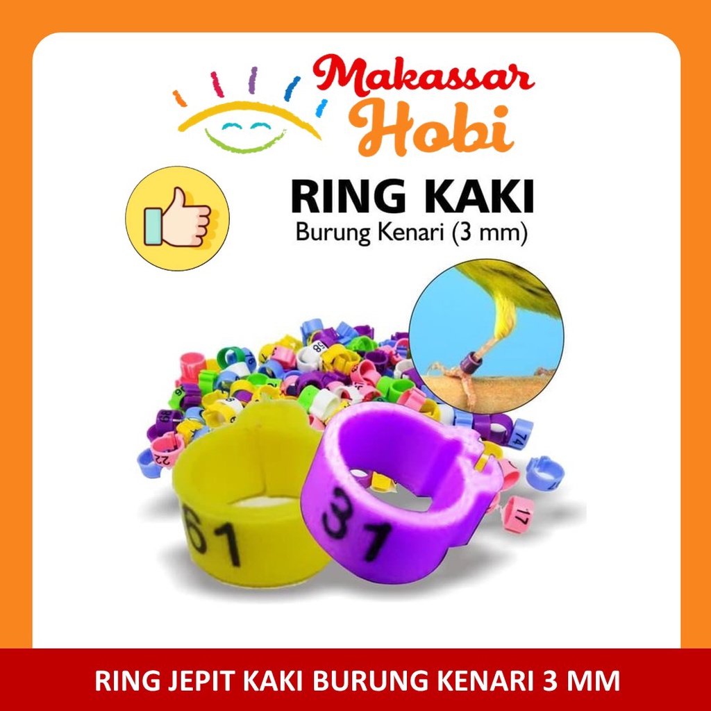 Ring Jepit 3mm 3 mm Kaki Burung Kenari Gelang Penanda Capit Bird Foot