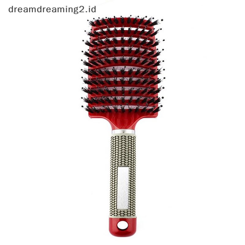 (drea) Sikat Rambut Anti Statis Lengkung Vented Styling Brush Detangling Massage Brushes //