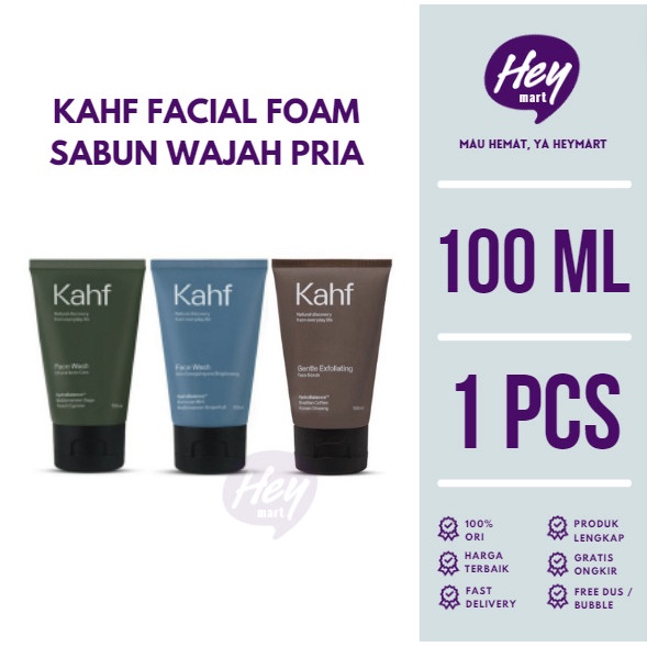 KAHF SABUN CUCI WAJAH FACIAL WASH FOAM MEN PRIA 100GR 100 G ML WARDAH