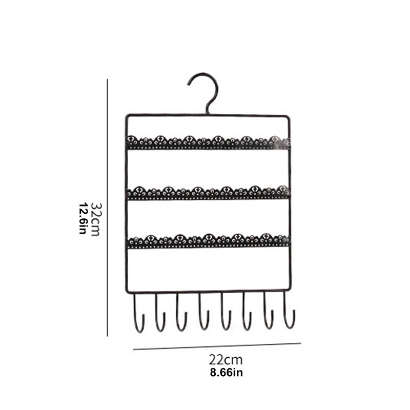 69lubang Hiasan Dinding Display Perhiasan Stand Holder 10kait Anting Gelang Kalung Organizer Rak Penyimpanan Gantung Perhiasan