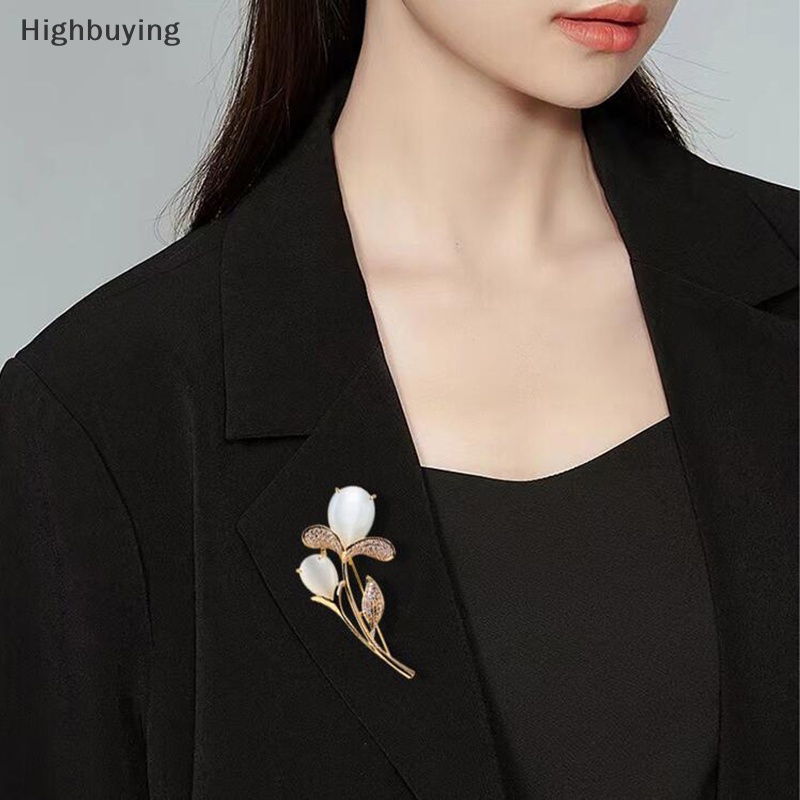 Hbid Fashion Wanita Bunga Tulip Bros Pin Kerah Lapel Syal Decor Perhiasan Wanita Garment Aksesoris Pakaian Glory