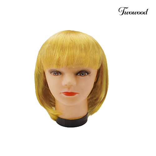 Twowood Fashion Wanita Poni Pendek Bobo Gaya Cosplay Pesta Wig Sopak Periwig