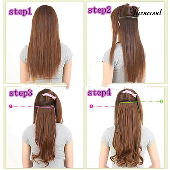 Twowood Wanita Panjang Keriting Bergelombang Rambut Ekstensi Kostum Pesta Cosplay Wig Sopak