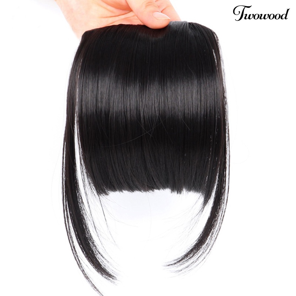 Twowood Poni Palsu Tidak Tembus Nyaman Dipakai Berbulu Halus Lembut Seamless Elegan Wanita Pinggiran Depan Air Bangs Modelling Supply