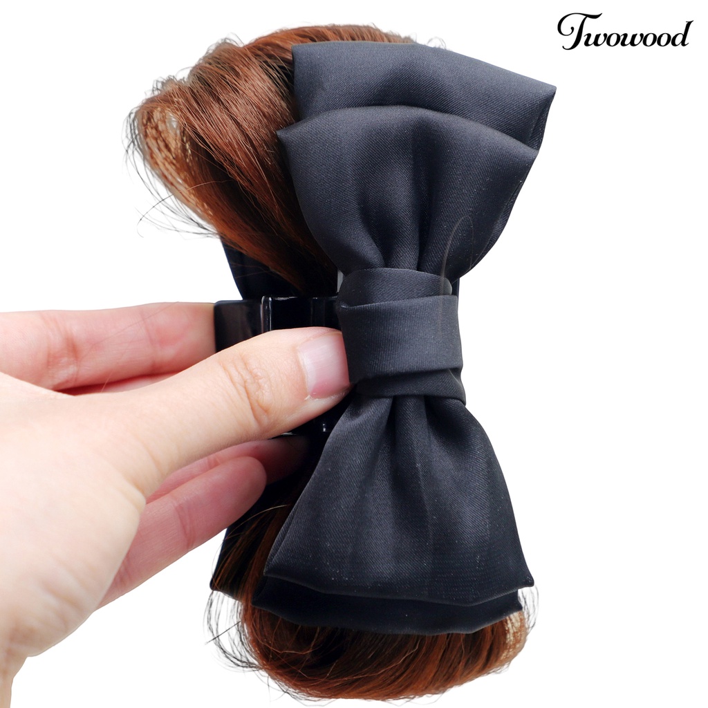 Twowood Bow Claw Clip Non-Slip Padat Musim Semi Ketat Meningkatkan Volume Rambut Tidak Jatuh Putri Alami Ikatan Simpul Simulasi Rambut Ambil Klip Styling Aksesoris