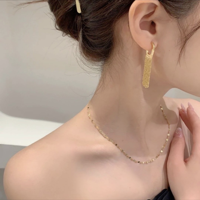 Wanita Vintage Jumbai Panjang Liontin Anting/ Korean INS Style Alloy Drop Earrings/ Aksesoris Perhiasan Anting Menjuntai Sederhana Minimalis