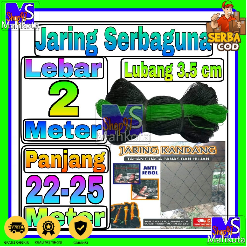 Jaring Pagar Ayam 2 meter / Jaring Serbaguna /Jaring Kandang /Jaring