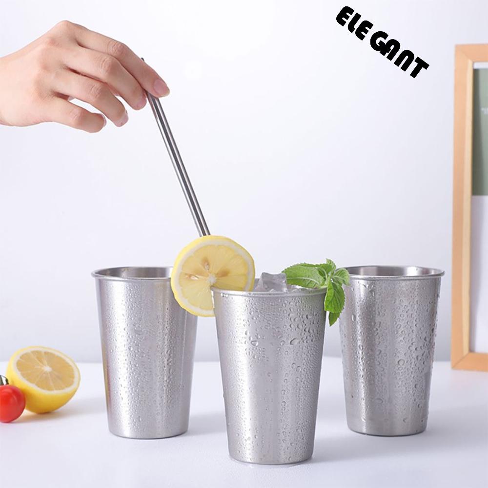 [Elegan] Handy Cup Berkualitas 350/500ml Botol Air Satu Lapis Stainless Steel Cangkir Minuman Dingin Sederhana
